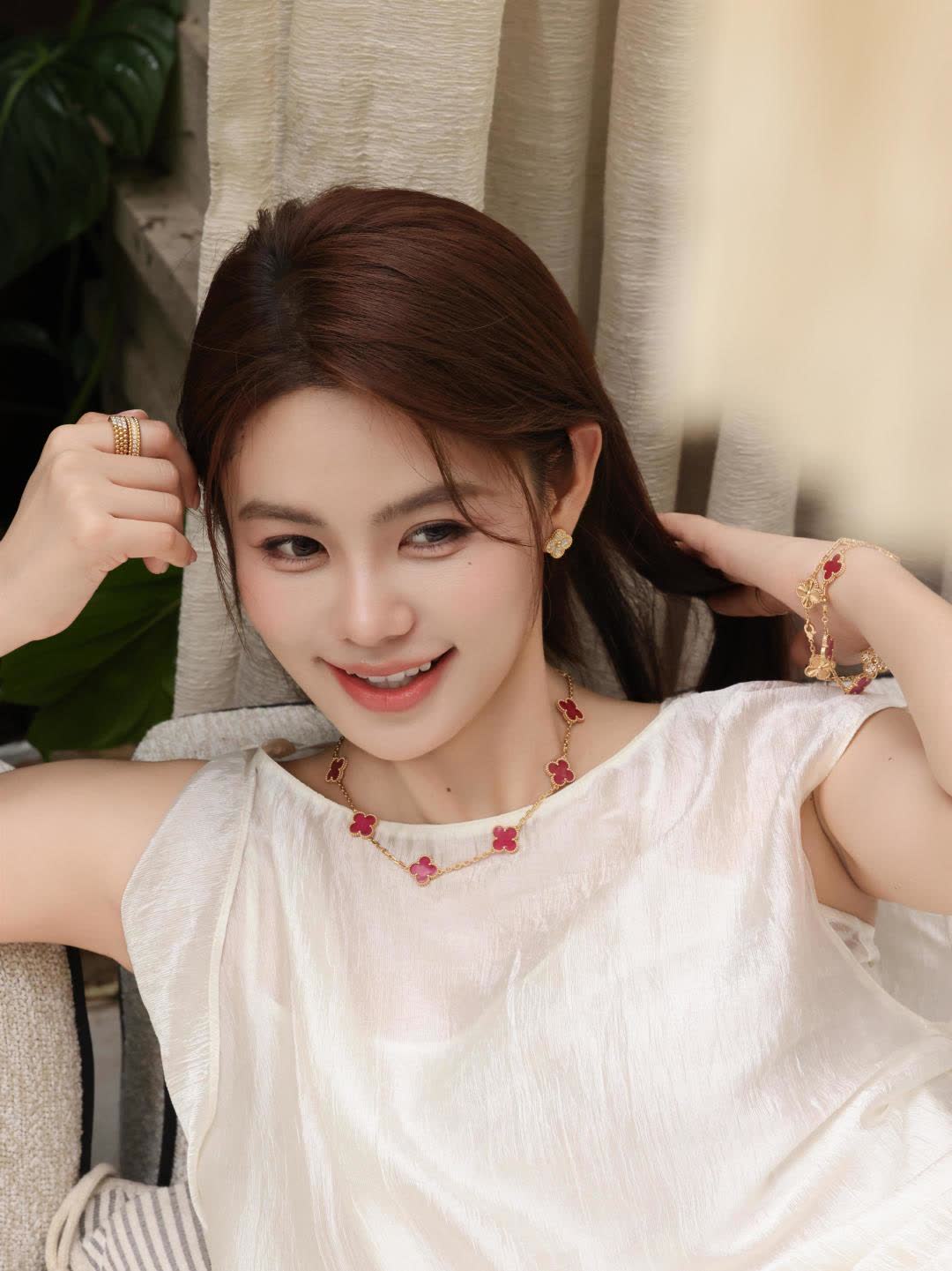 Van Cleef & Arpels Floral Earrings and Bracelet Set